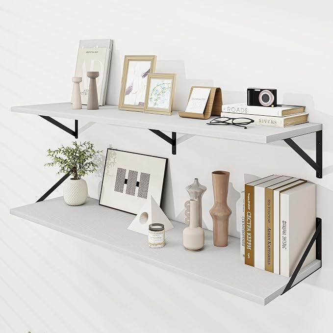 Dreamland Floating Shelves for Wall, 12 Inch Deep Floating Shelves Set of 2 by Dreamland