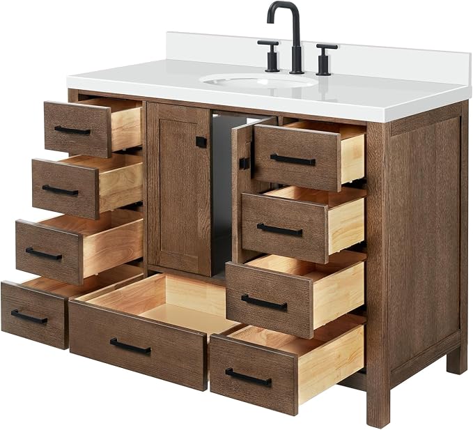 ARIEL Cambridge 49 Inch Single Oval Sink Bathroom Vanity - Image 6