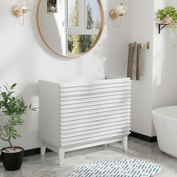 ROOMTEC 36" Bathroom Vanity, Mid-Century Freestanding Bathroom Vanity Cabinet - Image 2