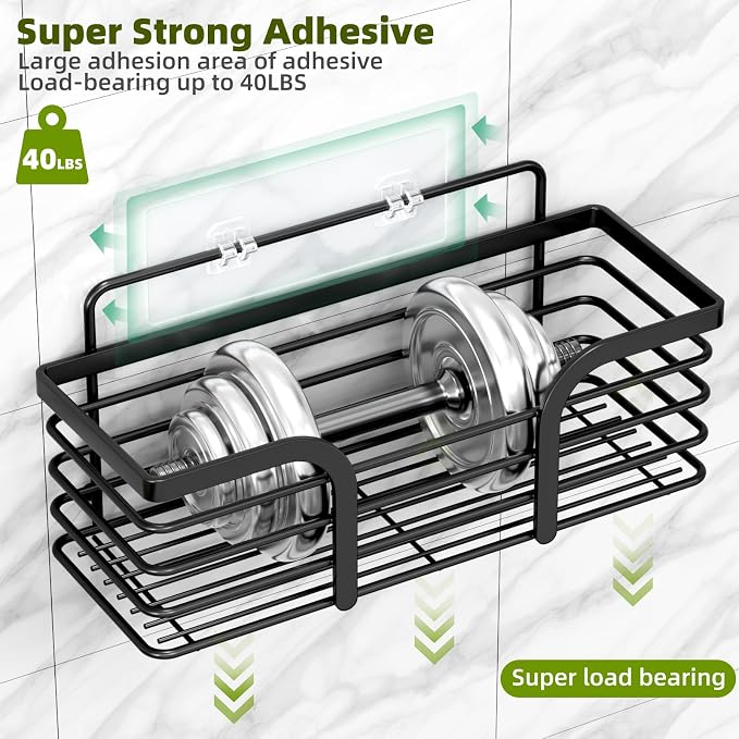 Shower Caddy, Adhesive Shower Organizer - Image 6