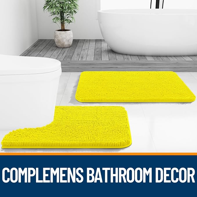 OLANLY Bathroom Rugs 44x24, Extra Soft Absorbent Chenille Bath Rugs, Rubber - Image 8