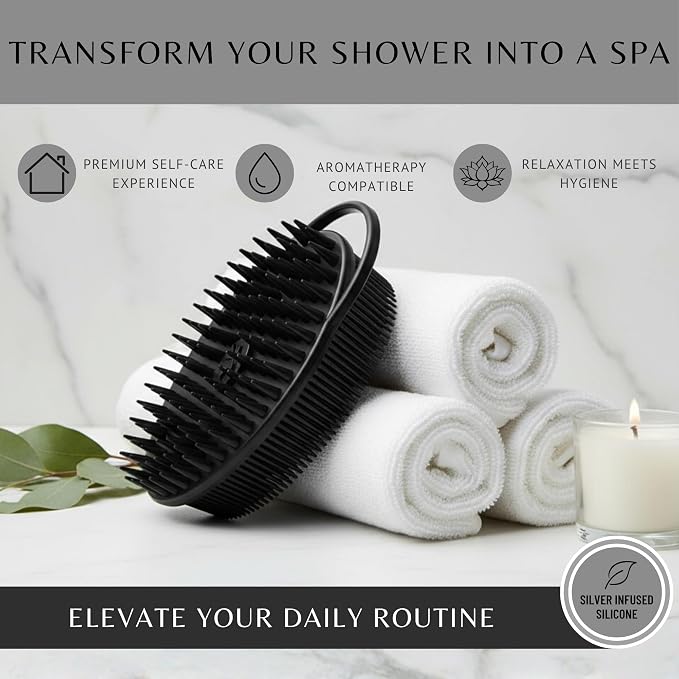 Silver Infused Scalp Massager Shampoo Brush - Image 7