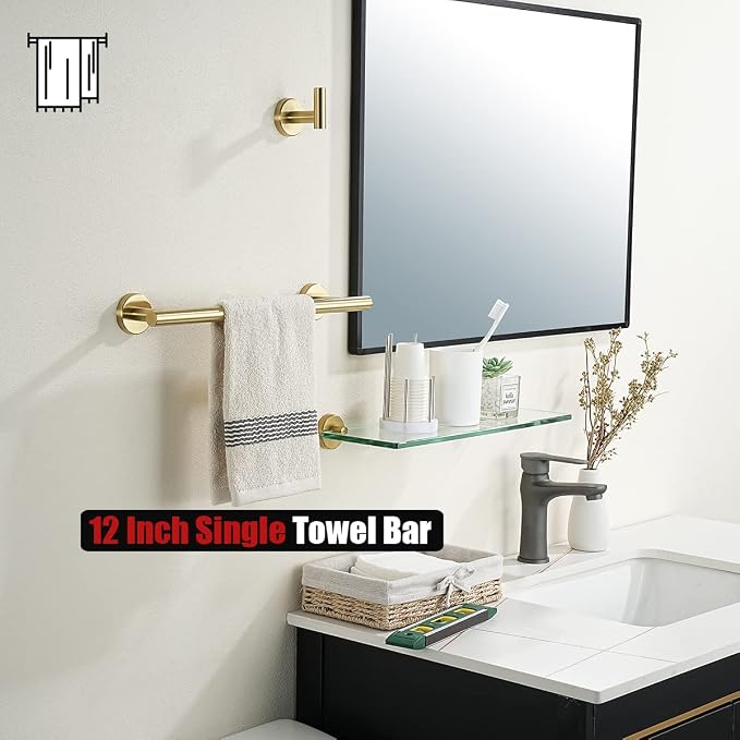 JQK Bathroom Towel Bar, 15 Inch 304 Stainless Steel Thicken 0.8mm Towel Rack - Image 5