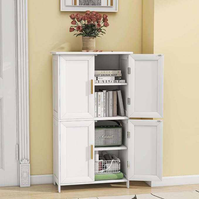 Bathroom Storage Floor Cabinet Freestanding Organizer - Image 3