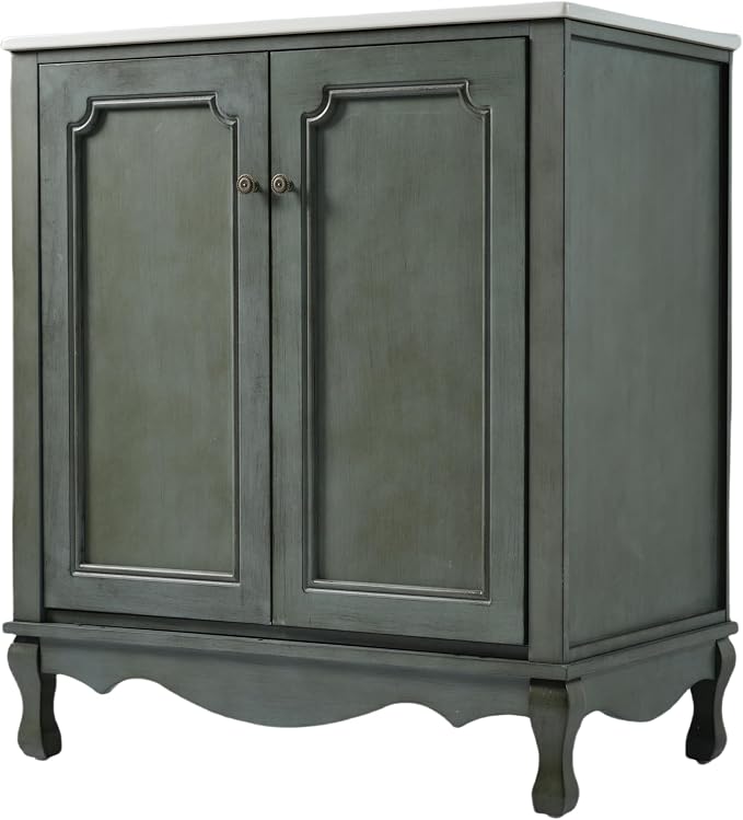 60" Double Sinks Bathroom Vanity Set, Vintage Bathroom Cabinet - Image 8