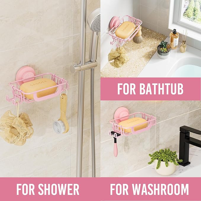 LEVERLOC Soap Holder Dish with Hooks - Image 4