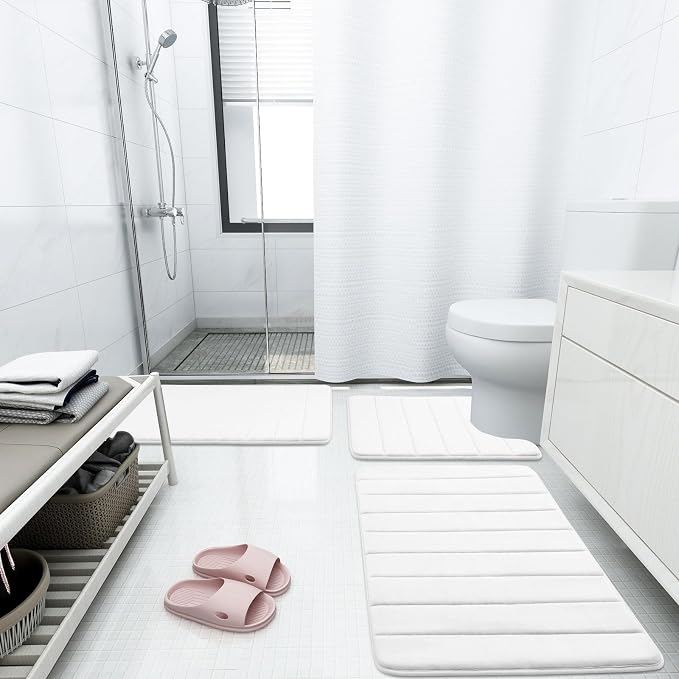 Buganda Memory Foam Bath Mat, Ultra Soft and Non-Slip Bathroom Rugs, Water - Image 6