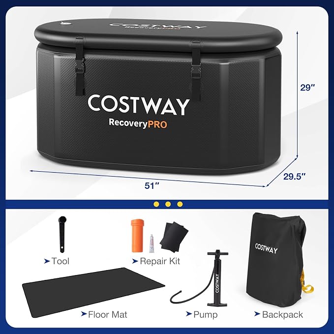 COSTWAY XL 129 Gal Oval Ice Bath Tub - Image 3