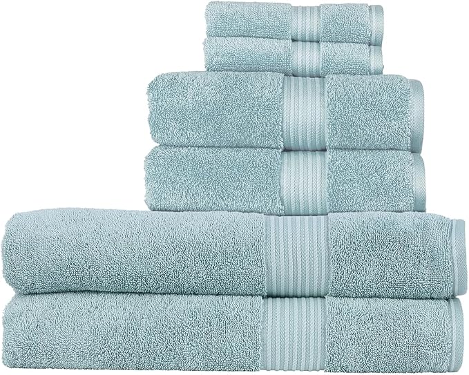 Christy Supreme Hygro 6 Piece Towel Set | Mineral Blue | 100% Luxury Supima by Christy