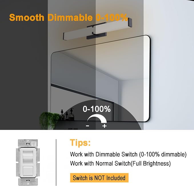 15.74Inch 2000LM Bathroom Light Fixtures 5CCT Optional, Dimmable Bathroom - Image 4