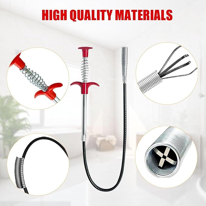 2-Pack Drain Snake & Clog Remover Tool - Image 4