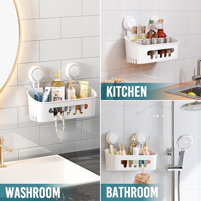 TAILI Shower Caddy Suction Cup 2 Pack, Heavy Duty Bathroom Organizer, Removable - Image 4