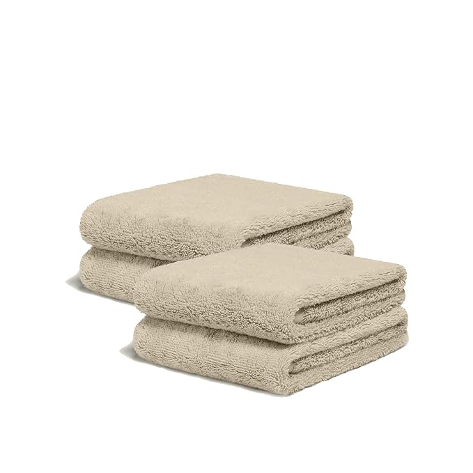 Italic Serene Ultraplush Cotton Washcloth Towel Set, 4 Face Towels, Soft & by Italic