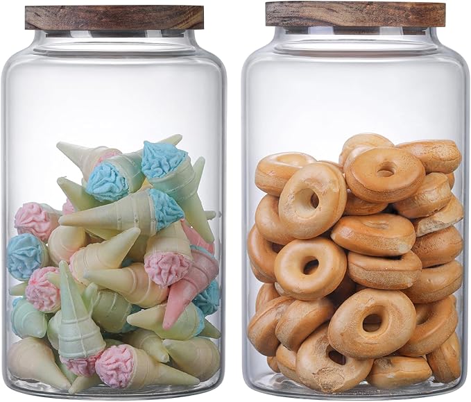Glass Storage Jar with Lids Thicken Glass Coffee Canister Borosilicate Glass - Image 3