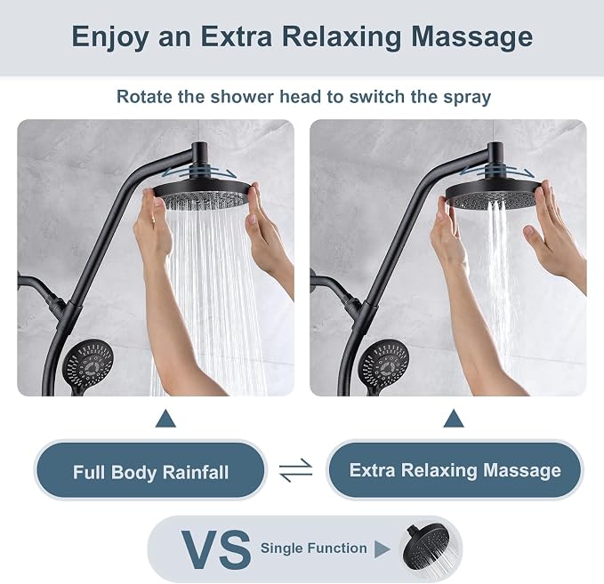 BRIGHT SHOWERS Rain Shower Head Combo - Image 5
