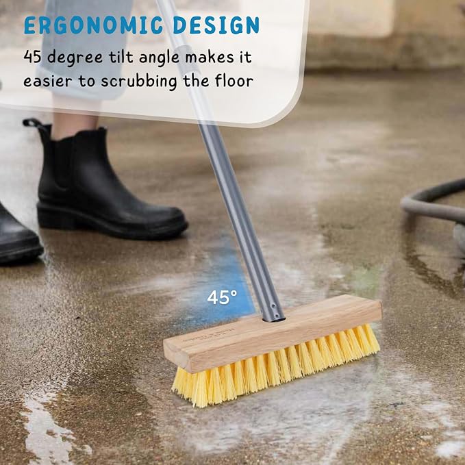 Floor Scrubber Brush with Long Handle - Image 2