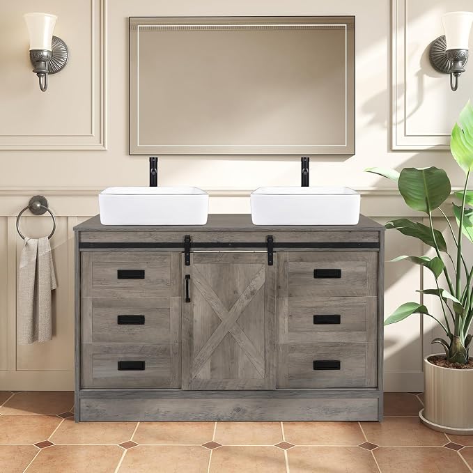 48" Barn Door Bathroom Vanity by Solidee