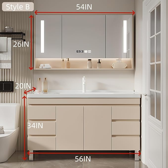56IN Modern Bathroom Vanity - Image 2