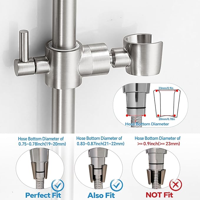Shower Slide Bar Adjustable Handheld Shower Head Holder Wall Mount - Image 5