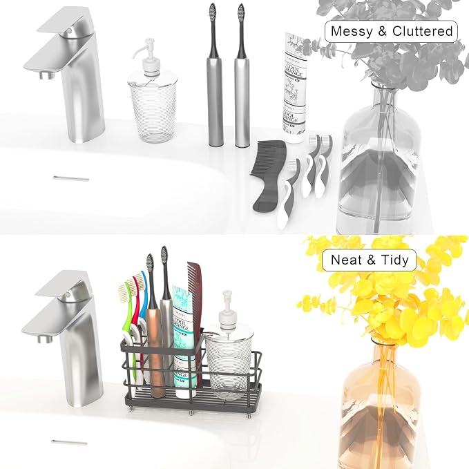 Toothbrush Holder for Bathroom, Stainless Steel Multi-Functional 6 Slots - Image 7