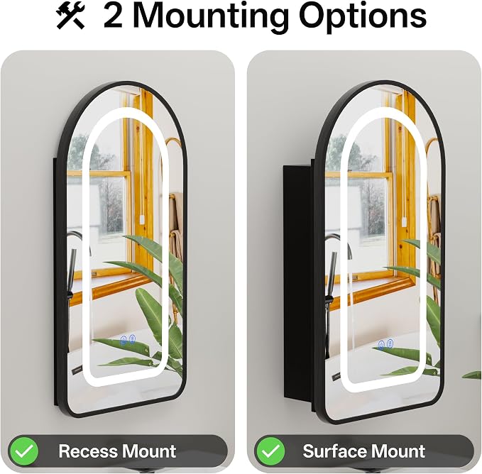 LED Arched Bathroom Medicine Cabinet - Image 5