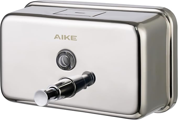 AIKE AK1005 Commercial Soap Dispenser – 37oz Capacity, Polished Stainless Steel by AIKE