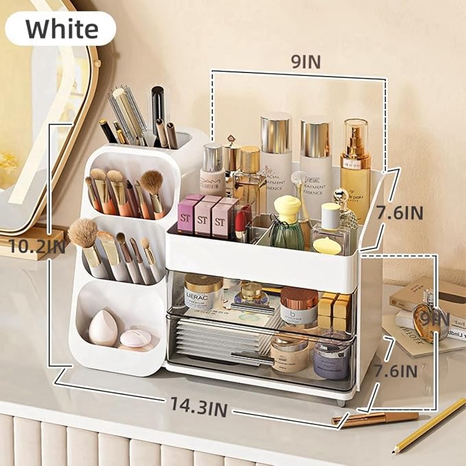 Makeup Organizer with Drawers for Vanity, Spacious Cosmetic Display Case - Image 4