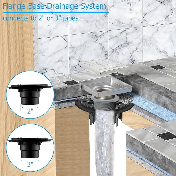 4 Inch Square Shower Floor Drain - Image 4