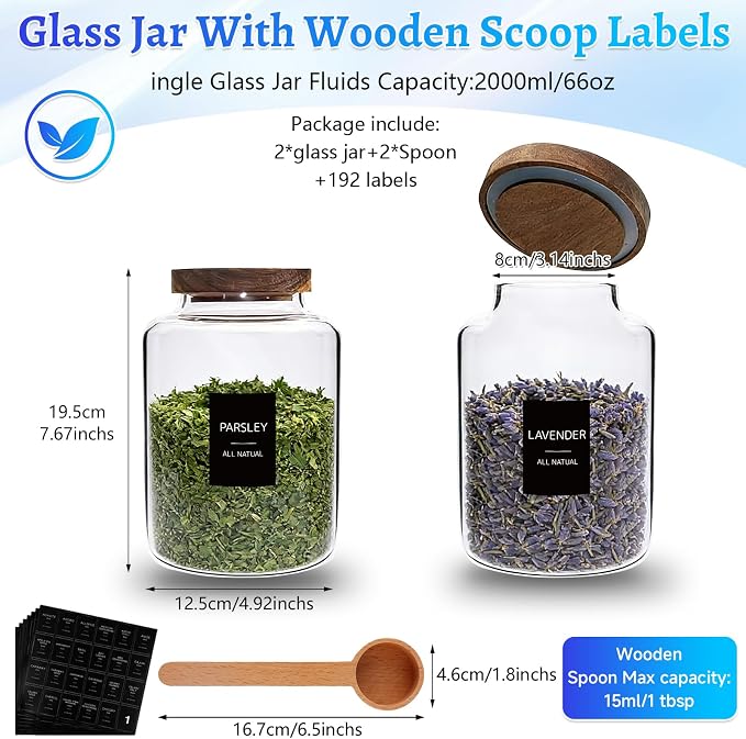 66oz Large Glass Storage Jar - Image 4