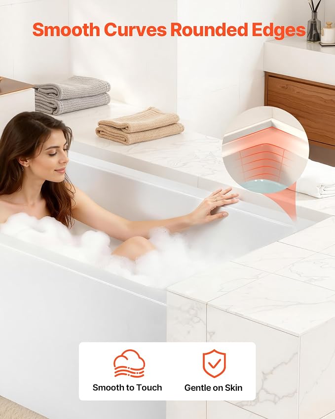 VEVOR Alcove Bathtub, Soaking Bath Tub - Image 7