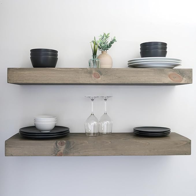 Urbandi Modern Floating Shelves 3 Inches Thick by Hand-madeInUSA