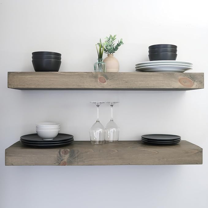 Urbandi Modern Floating Shelves 3 Inches Thick by Hand-madeInUSA