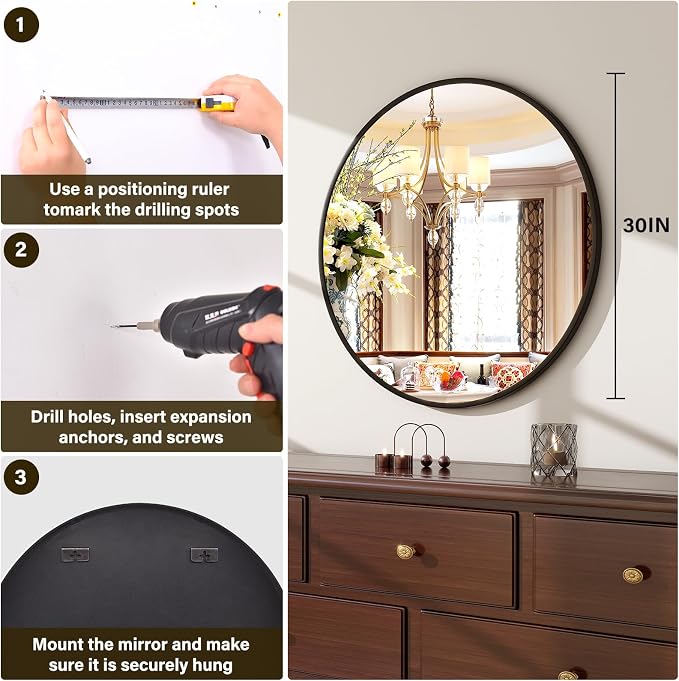30 Inch Round Mirror - Image 6