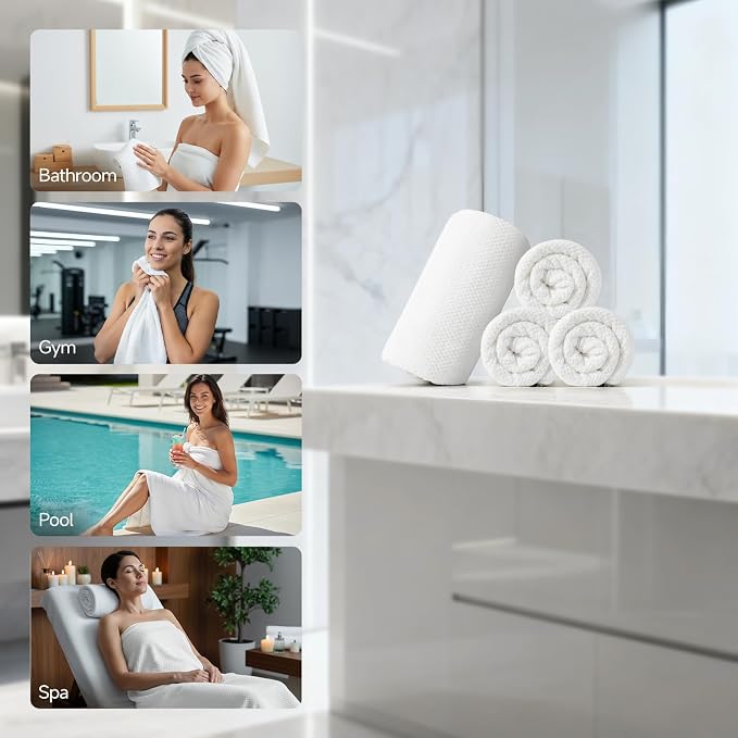 REDKISS 4 Pack Premium Bath Towels, Plush Coral Fleece Towels - Image 7