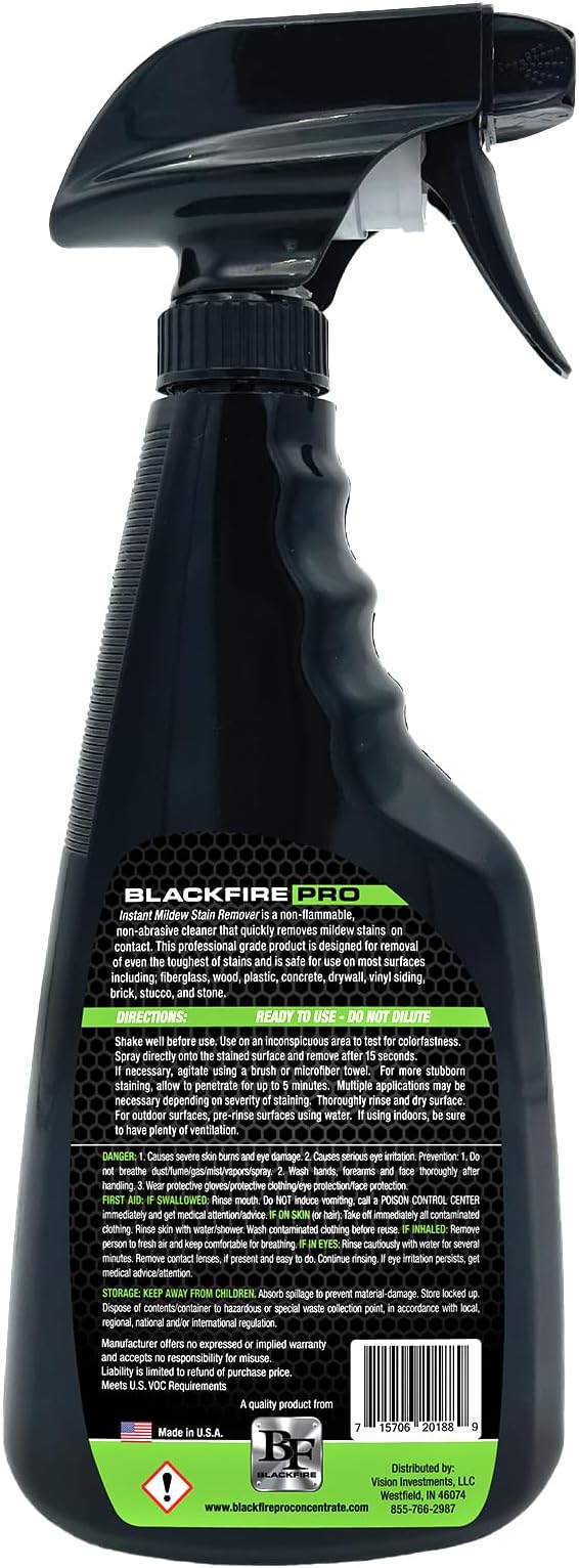 BLACKFIRE Pro Concentrate Instant Mildew Stain Remover Spray | Professional - Image 7