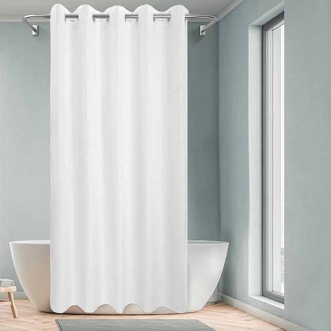Extra Long No Hook Shower Curtain or Liner Soft Microfiber - Image 7
