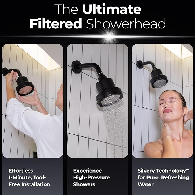 Silvery High Pressure Filtered Shower Head - Image 5