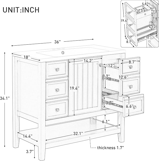 Favfurish 36" Bathroom Vanity - Image 2