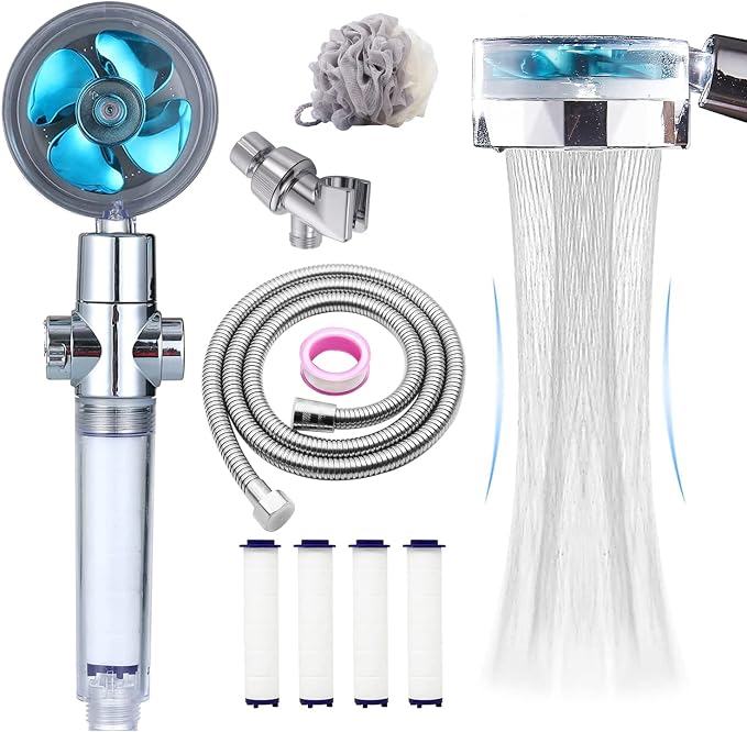 High Pressure Shower Heads, Handheld Turbo Fan Shower, Hydro Jet Shower Head by CWPW