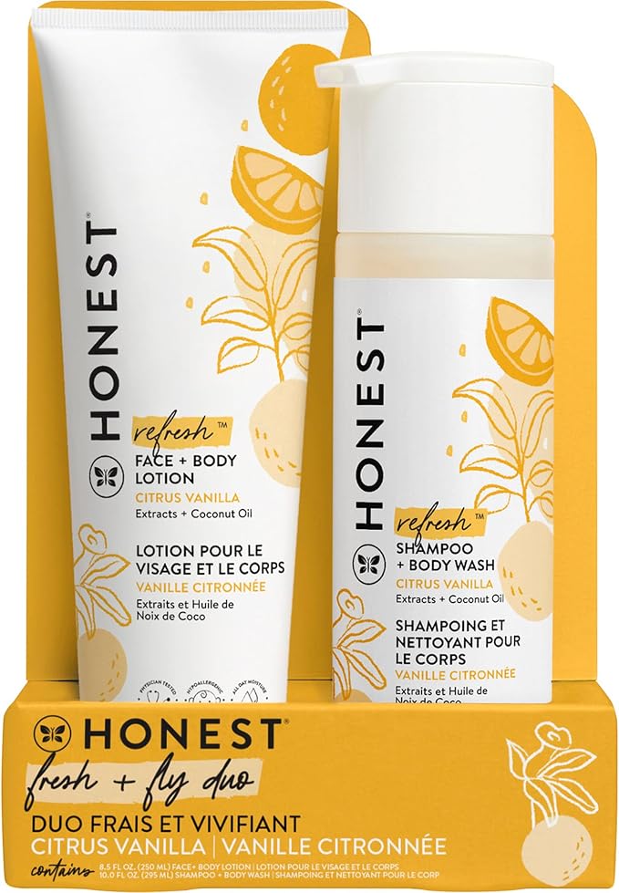 The Honest Company 2-in-1 Cleansing Shampoo and Body Wash Face Lotion Bundle by TheHonestCompany