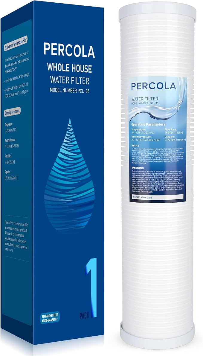 AP810-2 Large Capacity Whole House Replacement Water Filter Drop-in Cartridge by PERCOLA
