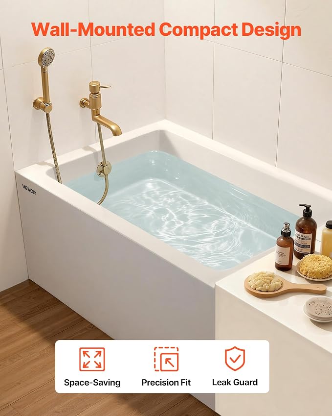 VEVOR Alcove Bathtub, Soaking Bath Tub - Image 5