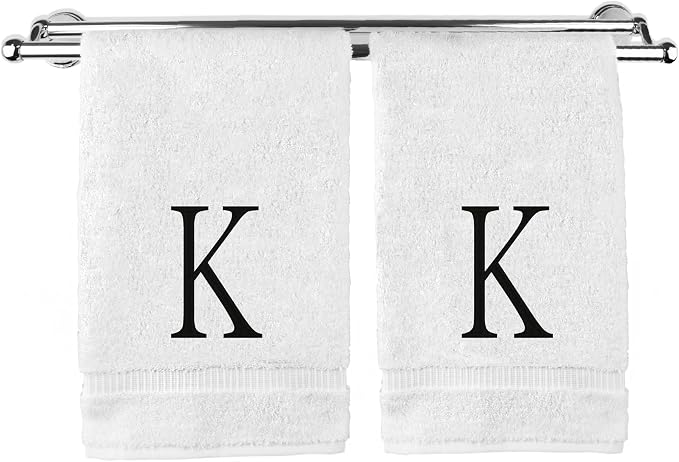 Monogrammed Hand Towel, Personalized Initial Gift, Extra Absorbent 100% Turkish by BareCotton