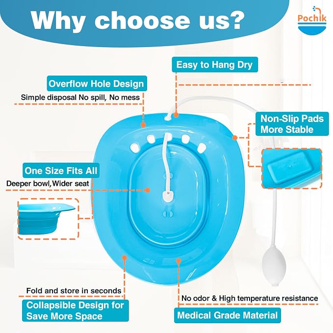 Pochik Sitz Bath for Toilet Seat Hemorrhoids and Postpartum Care, Yoni Steam - Image 5