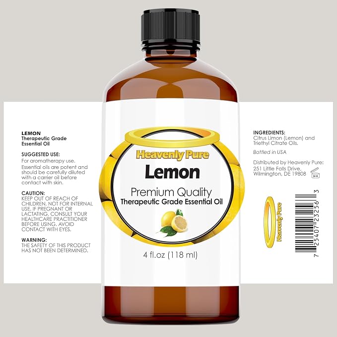 Lemon Essential Oil 4 oz with Dropper - Image 2