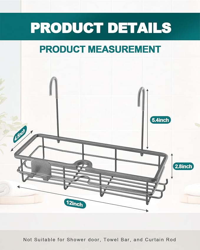 Rustproof Hanging Shower Caddy for Shower Chair, Stainless Steel Bathroom - Image 7