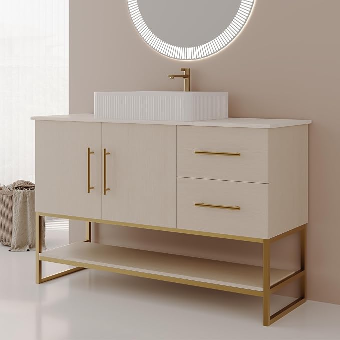 47.2" Bathroom Vanity with Sink Combo Set, Solid Wood Frame Bathroom Storage by Unknown