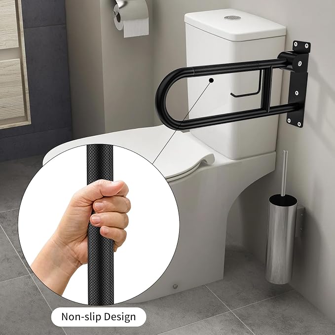 Toilet Grab Bar 22.4 Inch, YuanDe Flip Up Grab Bar - Image 4
