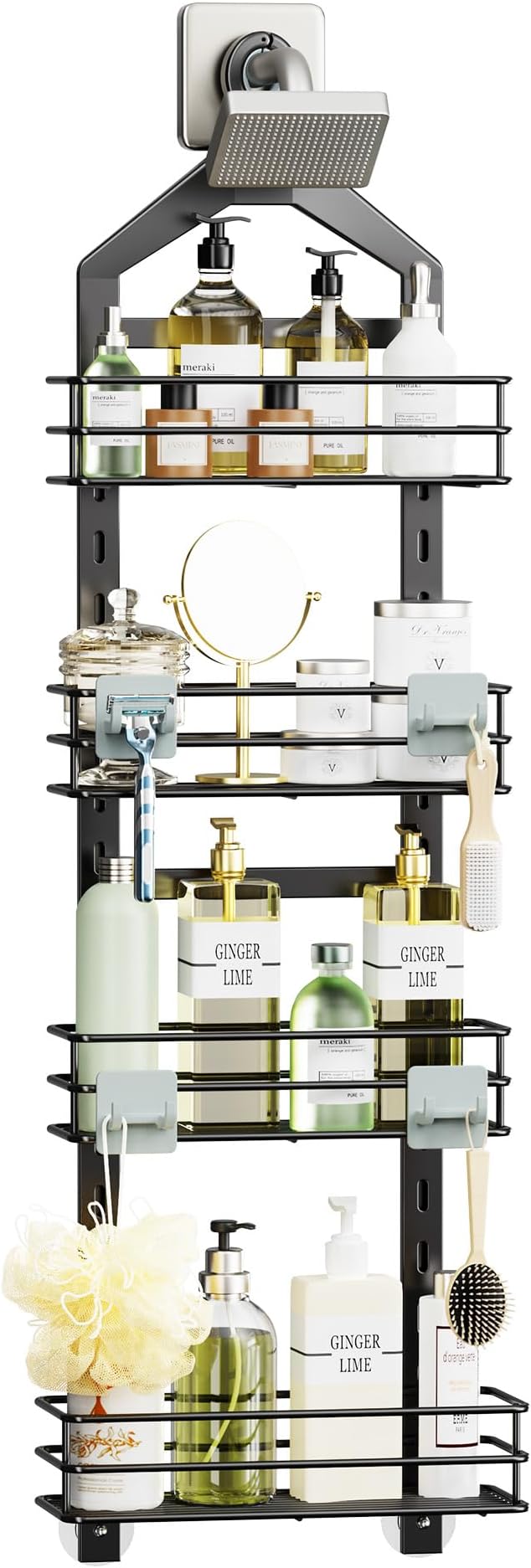 Orimade Adjustable Anti-slip Hanging Shower Caddy over Shower Head, Rustproof by Orimade