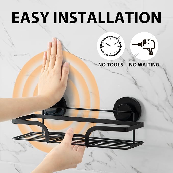 LEVERLOC 2 Pack Shower Caddy Suction Cup, Shower Shelves - Image 3
